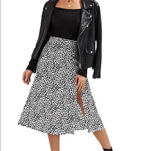 Dalmatian Print High Side Split